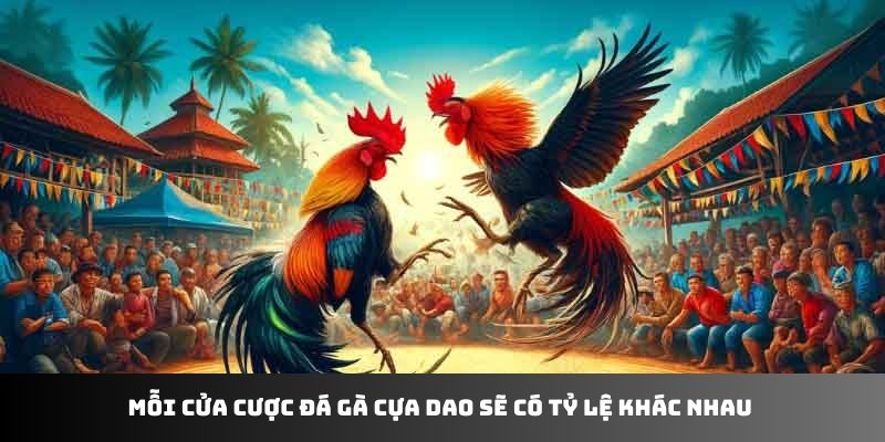 Mỗi cửa cược đá gà cựa dao sẽ có tỷ lệ khác nhau